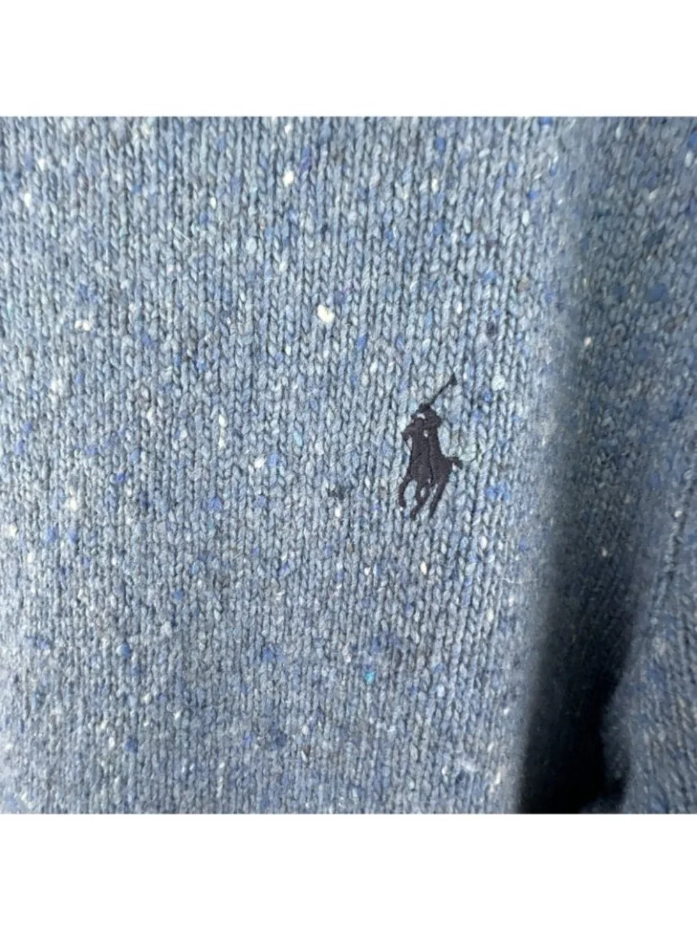 Polo Ralph Lauren Size M Blue Wool Blend Speckled Crewneck Sweater Mens